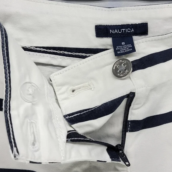 Nautica Blue Stripe Bermuda Shorts sz 8 - Picture 4 of 4